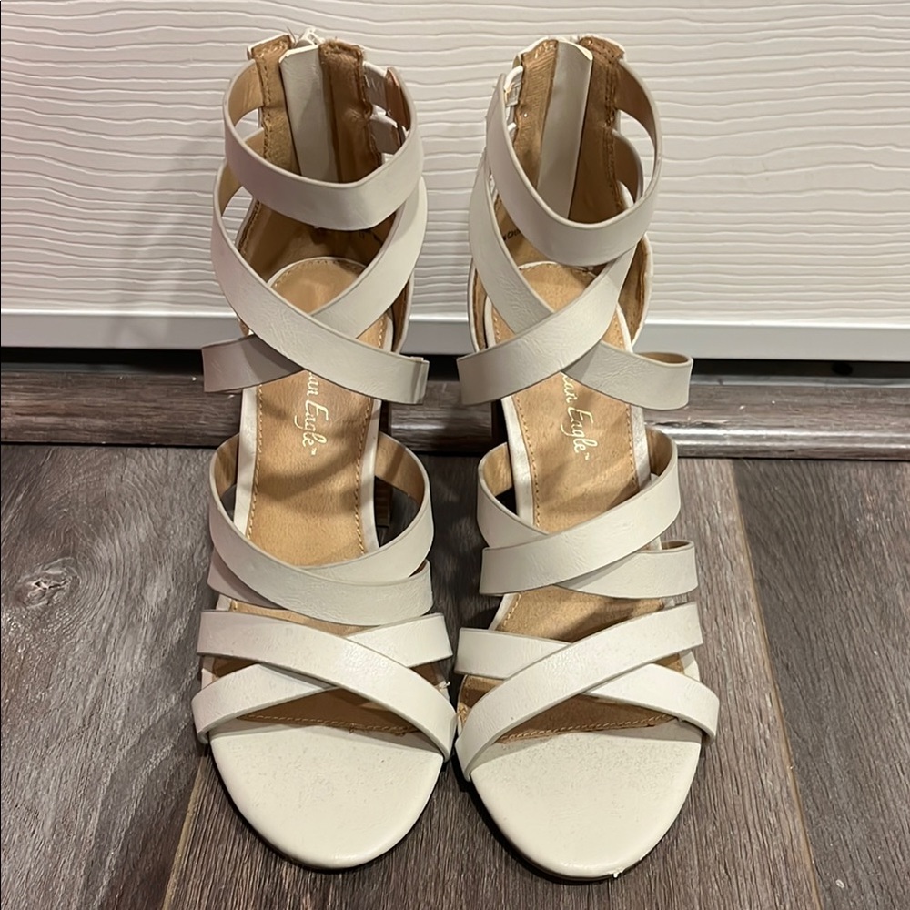 American Eagle White Strappy Sandals